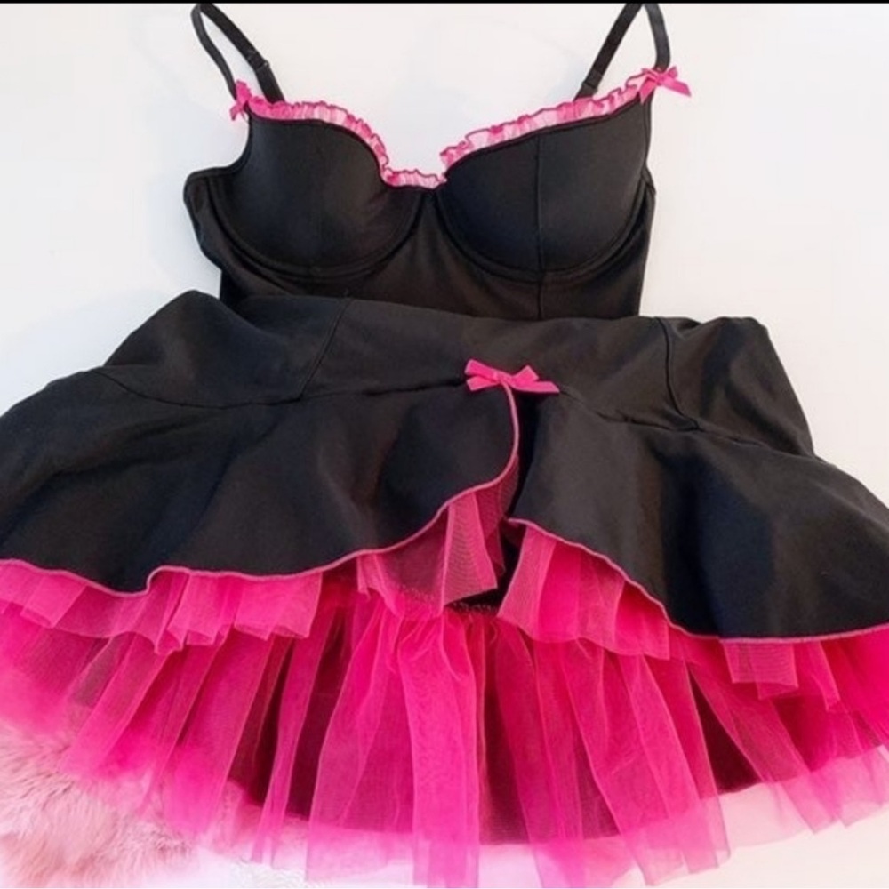 Victoria's Secret Black Chiffon Lingerie NOS Y2K